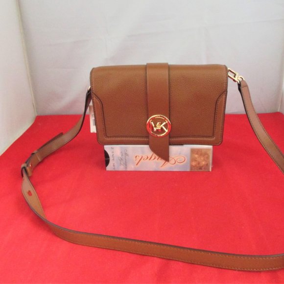 Michael Kors Handbags - Michael Kors Charm Medium Triple gusset Pebbled Leather Crossbody  #3332